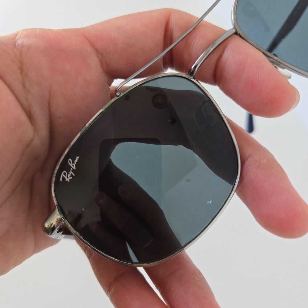 Ray-Ban Gunmetal Frame Sunglasses Blue Lens - Picture 4 of 13